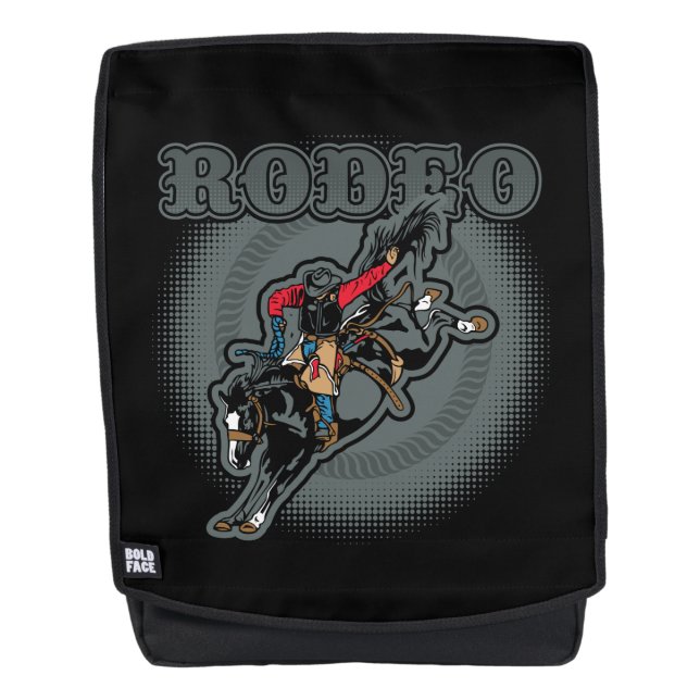 Mochila Jinete a pelo del Bronc del rodeo (Anverso)