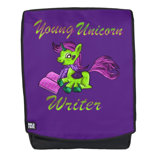 Mochila Joven escritor de Unicornio (Anverso)