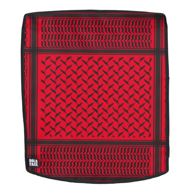 Mochila kuffiya palestina negra y roja (Cara extraíble)