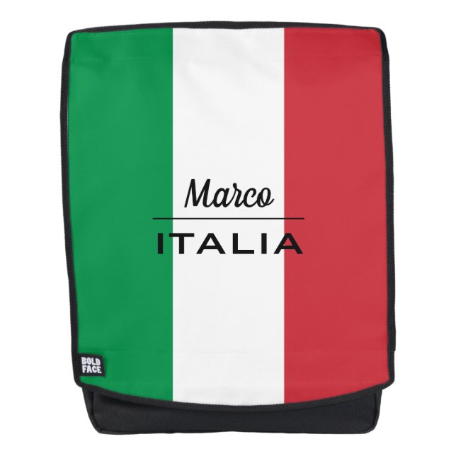 Mochila La bandera italiana de Italia personalizó la (Anverso)