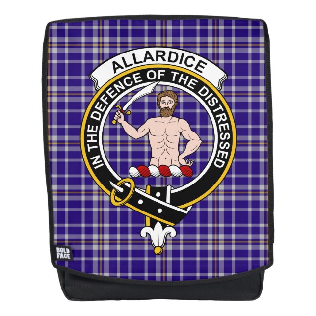 Mochila La Escudo del Clan Allardice Tartan Plaid (Anverso)