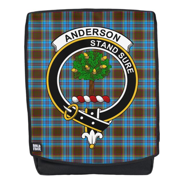 Mochila La Escudo del clan Anderson Tartan Plaid (Anverso)
