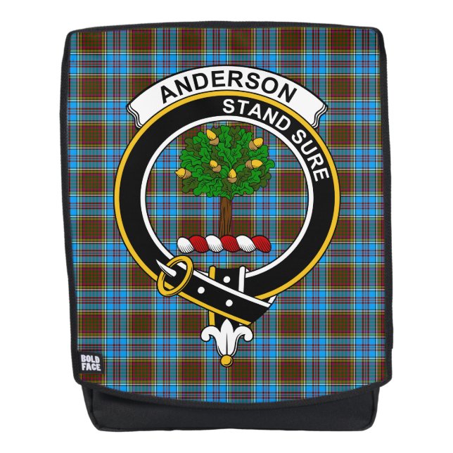 Mochila La Escudo del clan Anderson Tartan Plaid (Anverso)