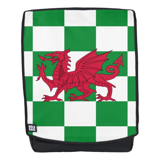 Mochila La mística bandera del Dragón Celta Rojo de Gales (Anverso)