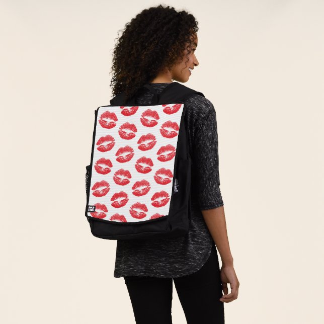 Mochila Labios Rojos, Patrón De Labios, Labial Rojo, Beso (Puesto)