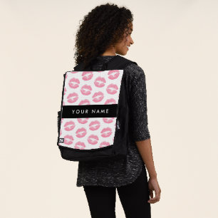 Mochila Labios rosados, besos, pintalabios, tu nombre, per