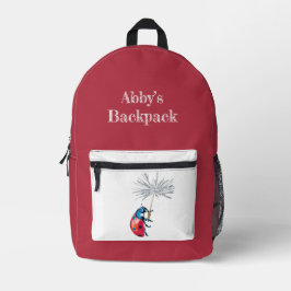 Mochila Lady Bug con nombre de personalizable