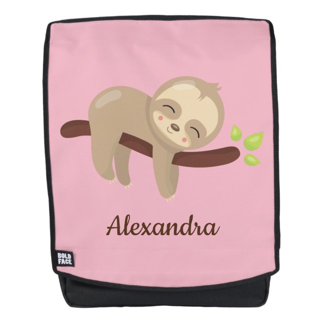 Mochila Leche adorable en rosa de Ilustracion animal de ár (Anverso)