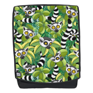 Mochila Lémures de Madagascar en selva exótica