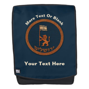 Mochila León del Día de Jerusalén con bandera