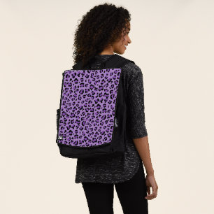 Mochila Leopard Print, Leopard Spots, Purple Leopard