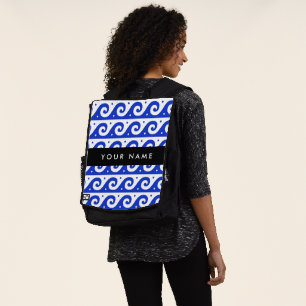 Mochila Llave de malandrina griega, llave de ola, azul, tu