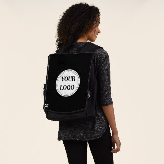 Mochila Logotipo de marca negra | Empresa comercial corpor