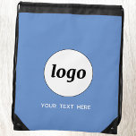 Mochila Logotipo simple Texto Promocional Azul<br><div class="desc">Añade tu propio logotipo y elección de texto a este diseño. Eliminar el texto si lo prefiere. Minimalista y profesional. Ideal para un producto promocional para sus clientes y clientes. Para ver otras versiones,  vea la colección.</div>