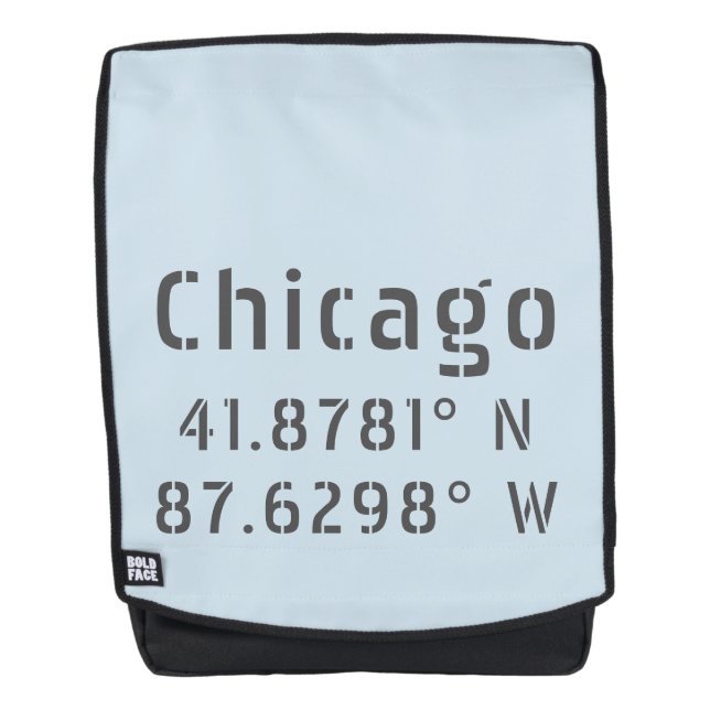 Mochila Longitud de la latitud de Chicago (Anverso)