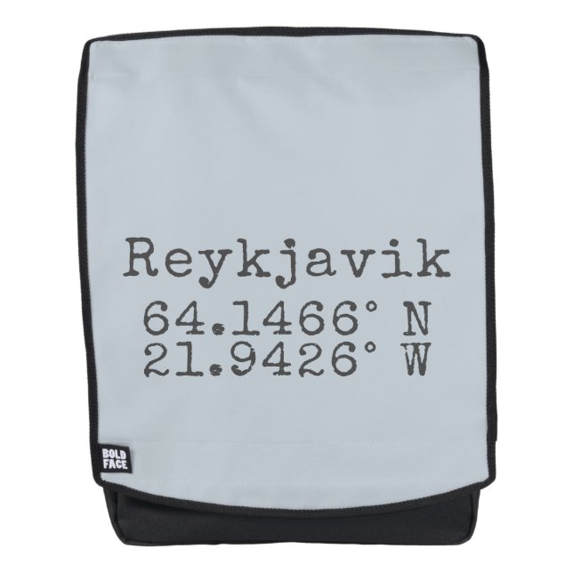 Mochila Longitud del Reykjavik Islandia Latitude (Anverso)
