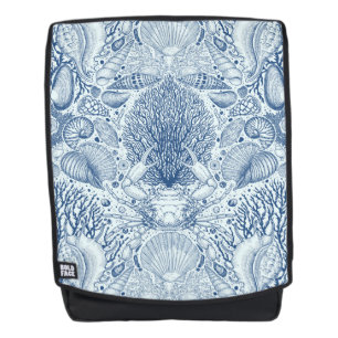 Mochila Los tesoros de la playa en azul