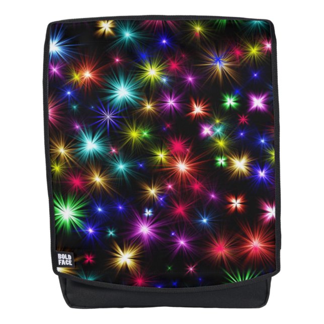 Mochila Luminosas espumas arcoiris, estrellas y fuegos art (Anverso)