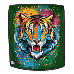 Mochila Manchas de pintura de colores de arcoíris de cabez