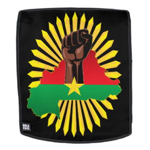 Mochila Mapa de Burkina, bandera y puño de la revolución