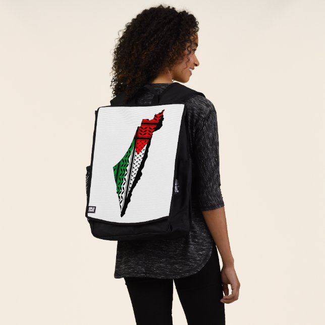 Mochila Mapa palestino con bandera y patrón de Keffiyeg (Puesto)