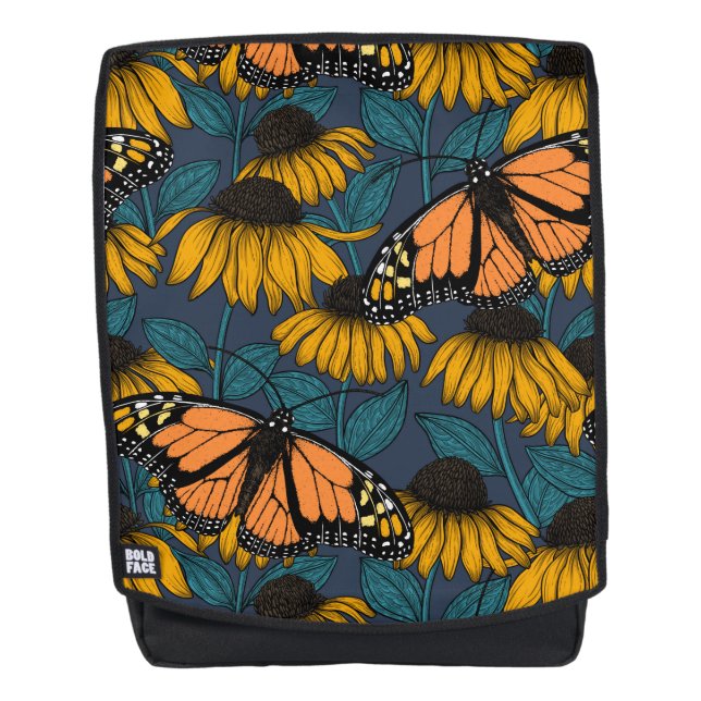 Mochila Mariposa monarca sobre las colmenas amarillas (Anverso)