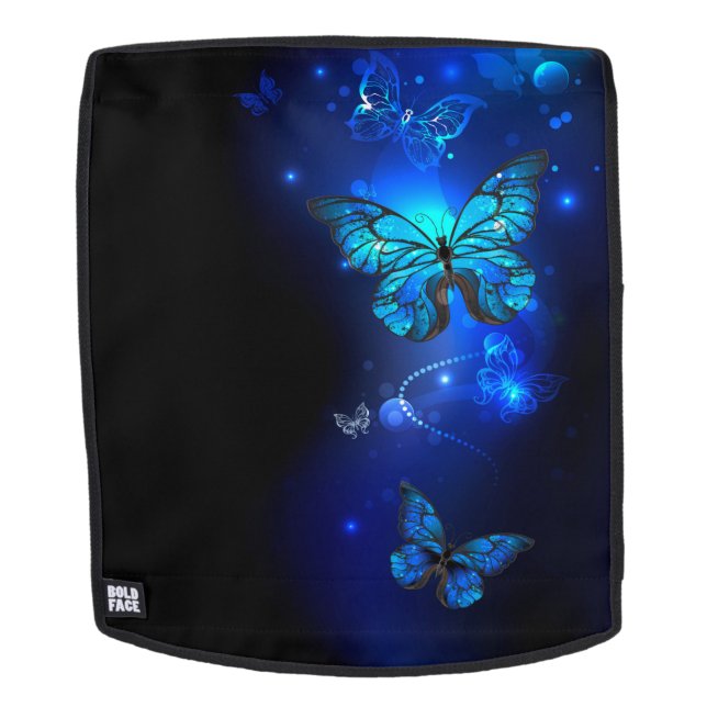 Mochila Mariposa Morpho en fondo oscuro (Cara extraíble)