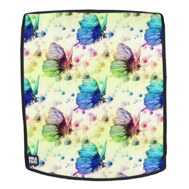 Mochila Mariposas Acuarela #2 Cara (Cara extraíble)