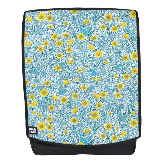 Mochila Mariposas, amarillas, azules y blancas (Anverso)