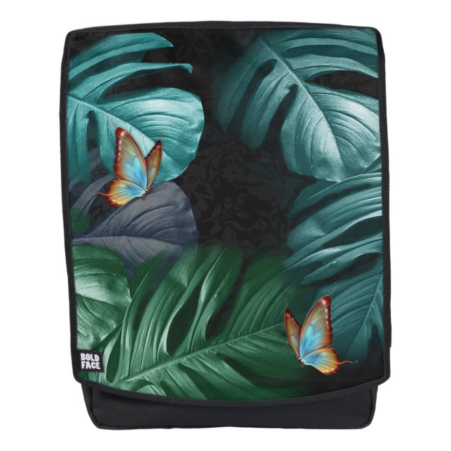 Mochila Mariposas del paraíso Tropical Turquesa (Anverso)