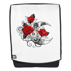 Mochila Media luna mecánica con rosas rojas