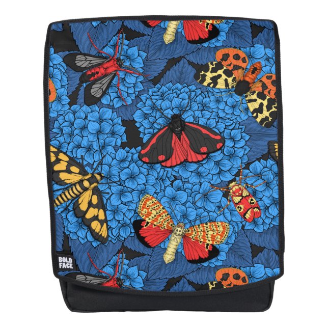 Mochila Metas en la hidrangea azul (Anverso)