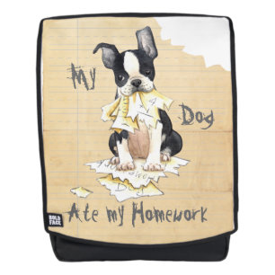 Mochila Mi Boston Terrier comió mi preparación