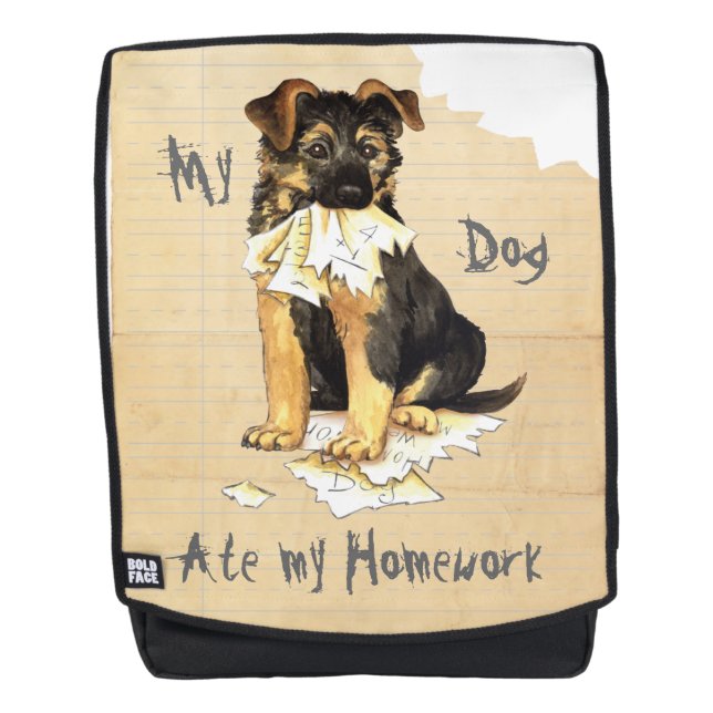 Mochila Mi GSD comió mi preparación (Anverso)