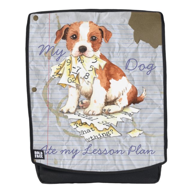 Mochila Mi Parson Russell Terrier Ate Mi Plan De Lecciones (Anverso)