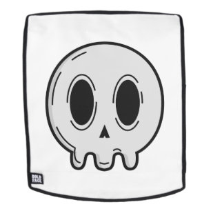 Mochila Minimalista Blanca con Gráfico de Cráneo M