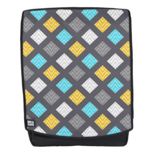 Mochila Modelo geométrico amarillo azul gris masculino
