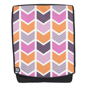 Mochila Modelo geométrico rosado púrpura anaranjado de
