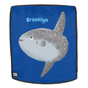 Mochila Mola mola de pez luna oceánica lindo personalizado