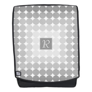 Mochila Monograma de Círculos Grises Modernos