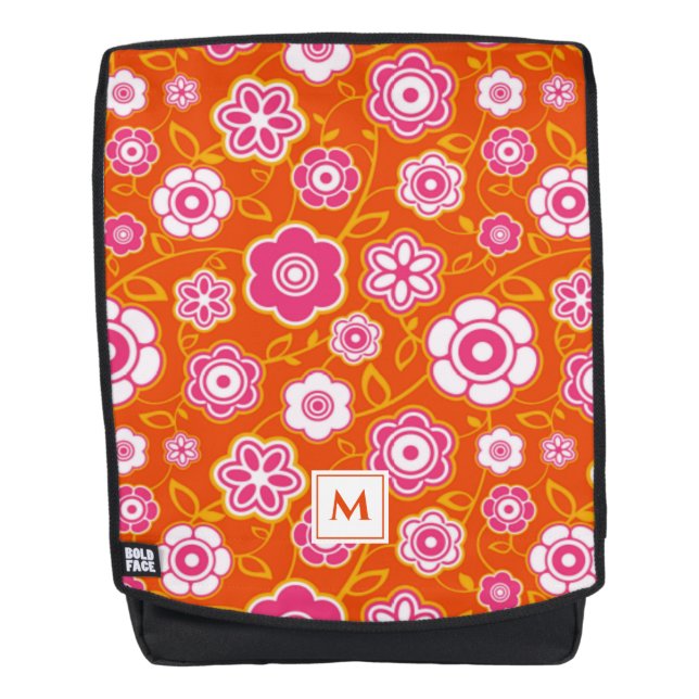 Mochila Monograma de impresión de andana floral (Anverso)