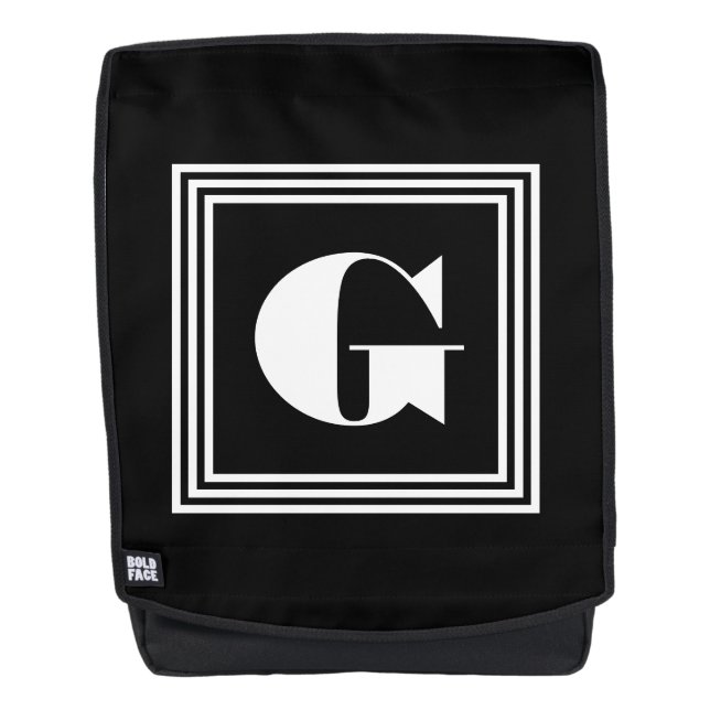 Mochila Monograma de trama negrita 3 | Blanco y negro (Anverso)