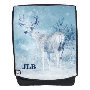 Mochila Monograma de venados de invierno y pinos