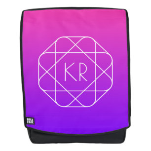 Mochila Monograma geométrico genial Violeta magenta púrp