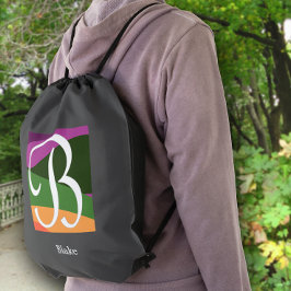 Mochila Monograma moderno Letra inicial B púrpura