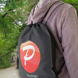 Mochila Monograma moderno Letra inicial P naranja