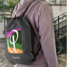 Mochila Monograma moderno Letra inicial púrpura