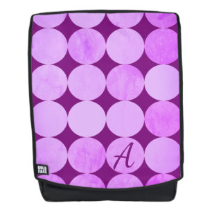 Mochila Monograma violeta, púrpura y círculos rosados