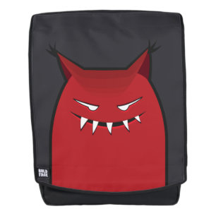 Mochila Monstruo malvado rojo con los oídos puntiagudos