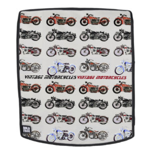 Mochila MOTOCICLETAS DE VINTAJE CLÁSICO Gris negro rojo